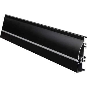 Aluminum floor skirting LED strip profile, F4 black, with opal cover, 100 × 30 mm