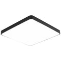 Moderne quadratische Deckenleuchte mit abgerundeten Ecken, LED, 30 Watt, 2250 lm, 4500 K, natürliches weißes Licht – SCHWARZ