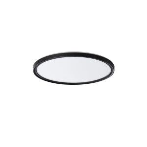 KANLUX AZPO LED-Deckenleuchte, rund, schwarz, 11,8 W, 1300 lm, CCT, IP54, 225 mm – Miledo 31513