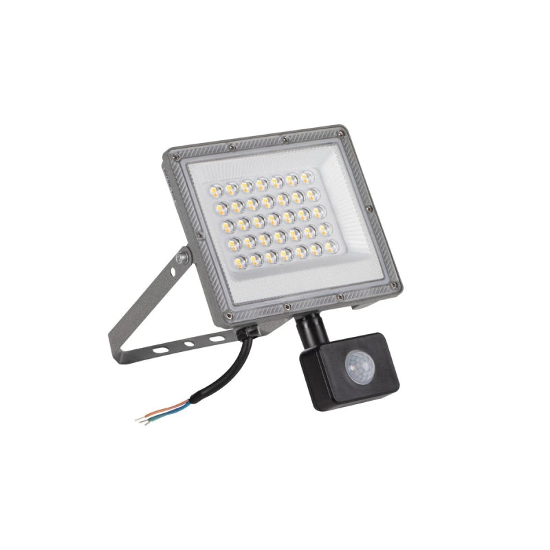 Kanlux ACETE 30W CCT SE GR LED-Fluter mit Bewegungsmelder, IP65, 3000K/4000K/6500K, 2400–3240 lm – Grau