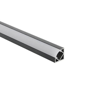ALUMINIUMPROFIL FÜR LED-STRIP, SCHWARZER KÖRPER/WEISSE ABDECKUNG, L=2 m