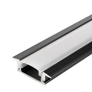 ALUMINIUMPROFIL FÜR LED-LEISTE, SCHWARZER KÖRPER/WEISSE ABDECKUNG, L=2 m – EINBAU