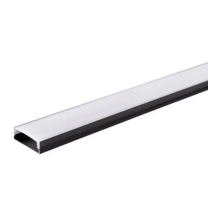 Aluminiumprofil für LED-Streifen, schwarzes Gehäuse/weiße Abdeckung, L = 2 m, 30 × 10 mm