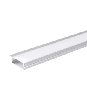 ALUMINUM PROFILE FOR LED STRIP, SILVER BODY/WHITE COVER, L=2 m, 41 × 10 mm