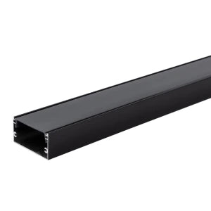 ALUMINUM PROFILE FOR LED STRIP, BLACK BODY/BLACK COVER, L=2 m, 40 × 20 mm