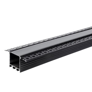 ALUMINIUMPROFIL FÜR LED-LEISTE, SCHWARZES GEHÄUSE/SCHWARZE ABDECKUNG, L=2 m, 71,5 × 35 mm