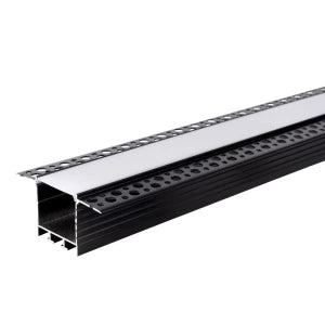 Aluminiumprofil für LED-Streifen, schwarzes Gehäuse/weiße Abdeckung, L = 2 m, 71,5 × 35 mm