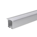 ALUMINIUMPROFIL FÜR LED-STRIP, SILBERNES GEHÄUSE/WEISSE ABDECKUNG, L=2 m, 36 × 28 mm