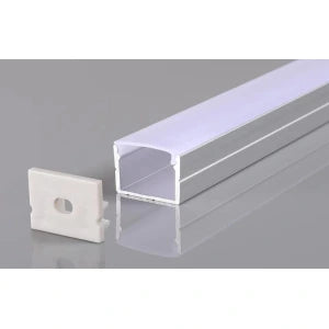 ALUMINUM PROFILE FOR LED STRIP, SILVER BODY/WHITE COVER, L=2 m, 19 × 13 mm