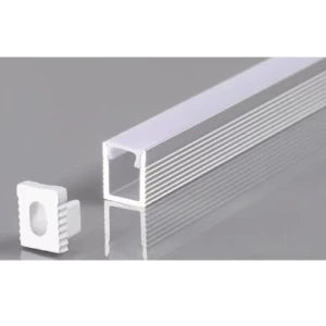 ALUMINIUMPROFIL FÜR LED-STRIP, SILBERNES PROFIL/WEISSE ABDECKUNG, L=2 m, 7,8 × 9 mm – 5 mm
