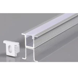 ALUMINIUMPROFIL FÜR LED-LEISTE, SILBERNES GEHÄUSE/WEISSE ABDECKUNG, L=2 m, 12,4 × 9 mm – 5 mm