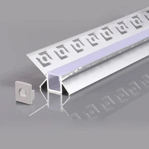 ALUMINIUM PROFILE FOR LED STRIP GRAY BODY/WHITE COVER L=2m 48x28mm