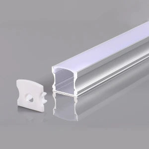 ALUMINIUMPROFIL FÜR LED-STRIP, GRAUER KÖRPER/WEISSE ABDECKUNG, L=2 m, 17,2 × 14,4 × 12 mm
