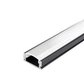 ALUMINUM PROFILE FOR LED STRIP, BLACK BODY/WHITE COVER, L=2 m, 17.4 × 7 × 12.4 mm