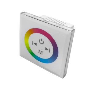Vezetékes fali vezérlő RGB LED szalaghoz, 3x4A, 12-24VDC, fehér