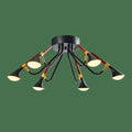 DUNCAN LED 6-flammige Pendelleuchte 45 W 3000 K Warmweiß Mattschwarz und Holz