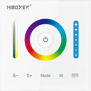 Miboxer kabelgebundenes Wandbedienpanel für RGB-/RGBW-/RGB-CCT-Farb- und Weiß-LED-Streifen