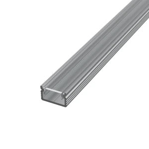 Aufputz-Aluminiumprofil für LED-Streifen SF31S-T, silber eloxiert, mit transparenter Abdeckung, 12 × 7 mm – HUGOLED