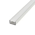 Aufputz-Aluminiumprofil für LED-Streifen SF31S-O, silber eloxiert, mit opaler Abdeckung, 12 × 7 mm – HUGOLED