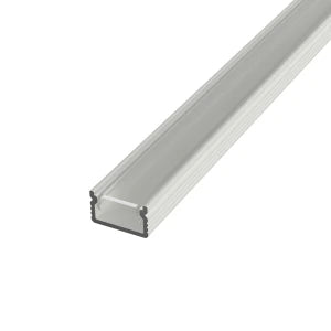 Aufputz-Aluminiumprofil für LED-Streifen SF31W-T, weiß eloxiert, mit transparenter Abdeckung, 12 × 7 mm – HUGOLED
