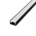 Surface-mounted aluminum LED strip profile SF31B-O, black anodized, with opal diffuser, 12 × 7 mm – HUGOLED