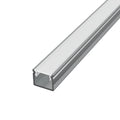 Aufputz-Aluminiumprofil für LED-Streifen SF32S-O, silber eloxiert, mit opaler Abdeckung, 12 × 10 mm – HUGOLED