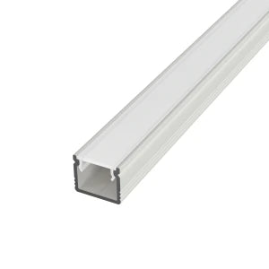 Surface-mounted aluminum LED strip profile SF32W-O, white anodized, with an opal cover, 12 × 10 mm – HUGOLED