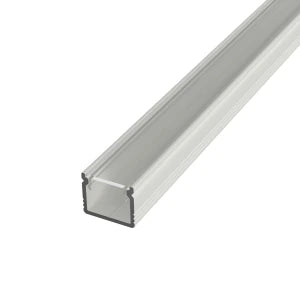Aufputz-Aluminiumprofil für LED-Streifen SF32W-T, weiß eloxiert, mit transparenter Abdeckung, 12 × 10 mm – HUGOLED