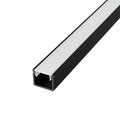 Aufputz-Aluminium-LED-Profil SF32B-O, schwarz eloxiert, mit opaler Abdeckung, 12 × 10 mm – HUGOLED