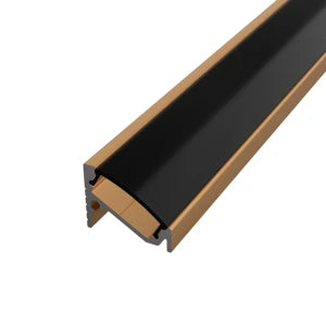 Sarok alumínium LED szalag profil C6BR-B bronz eloxált 16.6x13mm 30-60 fokos Fekete búrával - HUGOLED