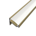 Sarok alumínium LED szalag profil C6CH-O pezsgő arany eloxált 16.6x13mm 30-60 fokos Opál búrával - HUGOLED