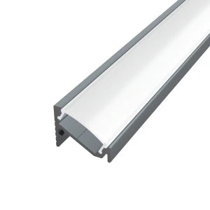 Sarok alumínium LED szalag profil C6GR-O antracit eloxált 16.6x13mm 30-60 fokos Opál búrával - HUGOLED