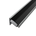 Sarok alumínium LED szalag profil C6GR-B antracit eloxált 16.6x13mm 30-60 fokos Fekete búrával - HUGOLED