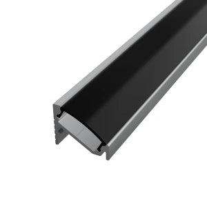 Sarok alumínium LED szalag profil C6GR-B antracit eloxált 16.6x13mm 30-60 fokos Fekete búrával - HUGOLED