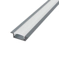 Süllyesztett alumínium LED szalag profil 17x6mm R1GR-O Antracit eloxált, opál búrával - HUGOLED