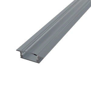 Süllyesztett alumínium LED szalag profil 17x6mm R1GR-T Antracit eloxált, átlátszó búrával - HUGOLED
