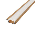 Süllyesztett alumínium LED szalag profil 17x6mm R1BR-O bronz eloxált, opál búrával - HUGOLED