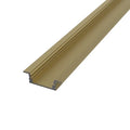 Süllyesztett alumínium LED szalag profil 17x6mm R1CH-B pezsgő arany eloxált, fekete búrával - HUGOLED