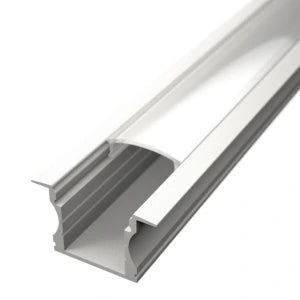 Süllyeszett Aluminium LED profil RC2 ezüst színű eloxált opál fedővel