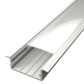 Alumínium LED profil Recessed 3 fehér színű eloxált opál fedővel