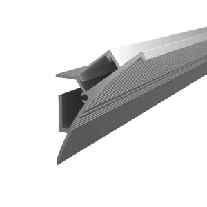 Wandleuchtensockelleistenprofil für LED-Streifen, silber eloxiertes Aluminium mit opaler Abdeckung, WE409-O – HUGOLED