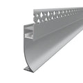 LED-Sockelleistenprofil für den Einbau in Gipskarton, silber eloxiertes Aluminium mit opaler Abdeckung W410S-O - HUGOLED