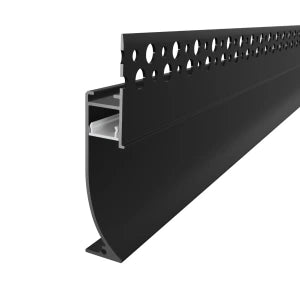Padlószegély LED profil gipszkartonba süllyesztett fekete eloxált alumínium opál fedővel W410B-O - HUGOLED