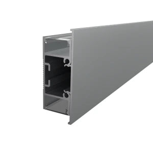 Dekoratives LED-Wandbeleuchtungsprofil mit beidseitiger Beleuchtung, silber eloxiertem Aluminium und opaler Abdeckung W417S – HUGOLED