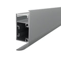 Decorative wall-mounted LED strip profile, silver anodized aluminum with opal diffuser, W418S - HUGOLED