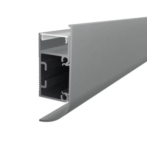 Decorative wall-mounted LED strip profile, silver anodized aluminum with opal diffuser, W418S - HUGOLED