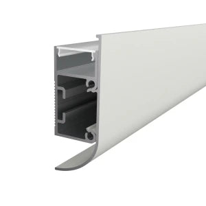 Decorative wall LED strip profile, white anodized aluminum with opal diffuser, W418W – HUGOLED