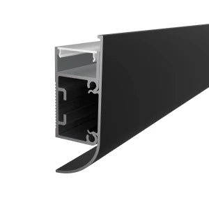 Dekoratives LED-Wandleuchtenprofil Schwarz eloxiertes Aluminium mit opaler Abdeckung W418B – HUGOLED