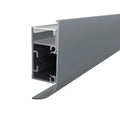Decorative wall-mounted LED strip profile, anthracite anodized aluminum with opal diffuser, W418GR - HUGOLED