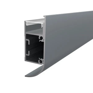 Decorative wall-mounted LED strip profile, anthracite anodized aluminum with opal diffuser, W418GR - HUGOLED